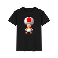 超級馬里奧兄弟聯名t恤Toad奇諾比奧蘑菇頭3D大碼寬松短袖衣服男