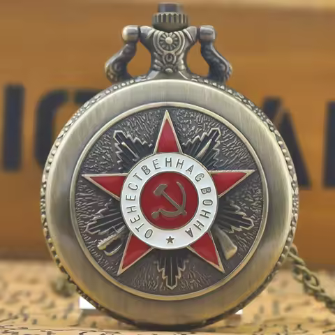 Retro Charm Neutral Fashion Soviet Dropped Quartz Steampunk Pocket Watch Men's and Women's Necklace 