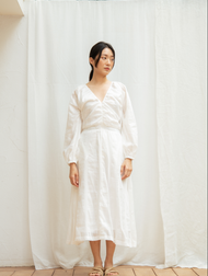 wwgwear - Ella Dress เดรสสีขาวแขนยาว