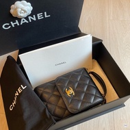 （年末降價衝評價檔期後回調168000） CHANEL Caviar Leather 荔枝皮 黑金小包/手機包