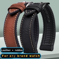 Italy Genuine Leather Skin Watchband Soft Waterproof Ruer 19Mm 20Mm 21M 22M 23Mm Man Strap For Omega Hamilton Tissot Tag Heuer