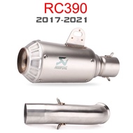 (ท่อกลาง + ปลายท่อ) สำหรับ KTM RC390 2017-2021 RC 390รถจักรยานยนต์ตัวเก็บเสียงท่อไอเสียท่อ Escape ดั