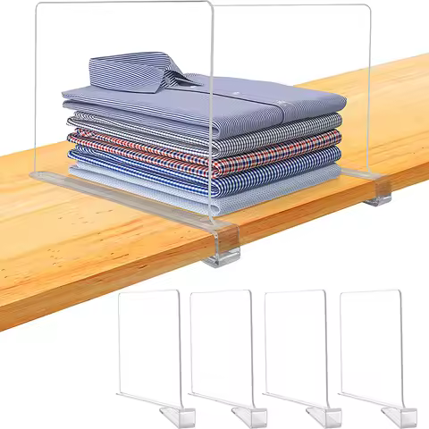 1pc Acrylic Dividers Shelf Divider For Closets Organizers With Wooden Shelves Shelf Dividers Closet 