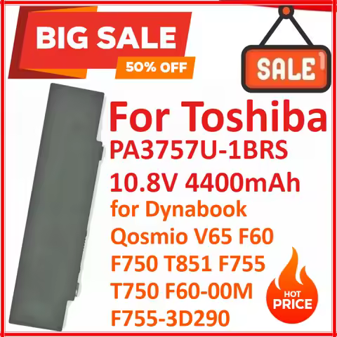 PA3757U-1BRS 10.8V 4400mAh 48Wh Laptop Battery For Toshiba Dynabook Qosmio V65 F60 F750 T851 F755 T7