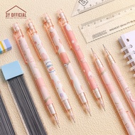 3Y Automatic Mechanical HB Shallow Pencil 0.5Mm cute peach Color + 100pcs refill
