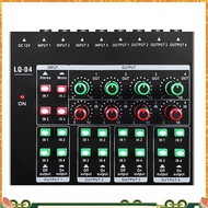 -LQ04 4-Channel Mixer 4-Channel Headphone Amplifier Sound Card Mixer Recording Interface with Dj Mix