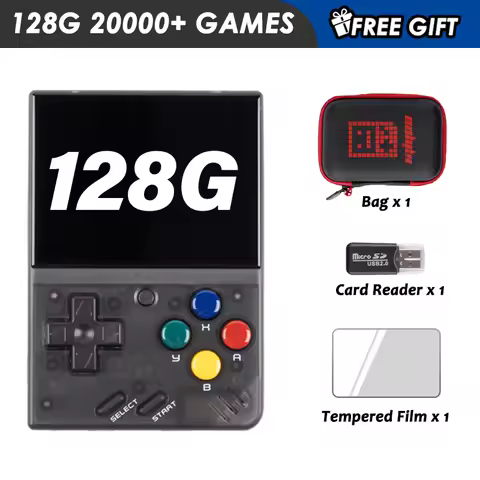 MIYOO28 Mini Black Handheld Game Console 2.8''IPS High-definition Screen Game Console Children's Gif