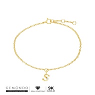 Gemondo 9K Gold Bracelet S Letter Diamond: English