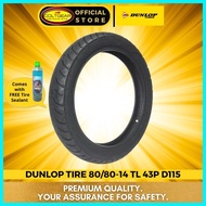 DUNLOP TIRE 80/80-14 43P D115 (Tubeless)