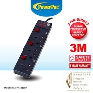 PowerPac Extension Cord, Extension Socket, Power Cord, Power Extension 3 Meter (PP3883BK)