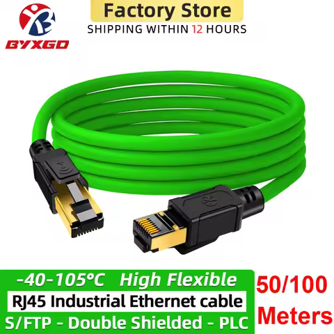 Industrial Ethernet Cable Double Shielded Cat6a 100m Oil-Resistant Uv-Resistant Flexible For PROFINE