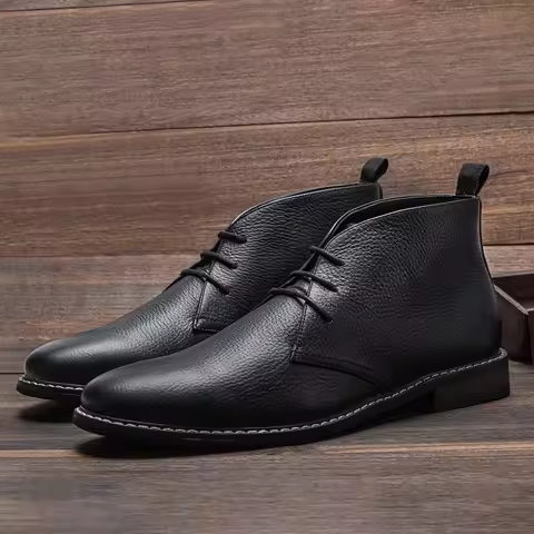 Men's boots Genuine Leather Men's ankle boots Brand quality Chelsea boots for men