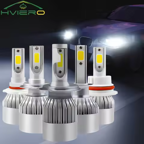 2pcs C6 72W H11 H4 H1 H7 COB LED HB4 9006 Car Headlight Bulbs Car Fog Light 12V 7200LM Auto Headlamp