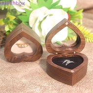 ZENITHBOX​ Walnut Wood Rings Box, Wedding Magnetic Cover Heart Rings Holder, Multi-function Proposal