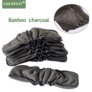 [usurpon]5PCS Bamboo Charcoal Insert With Leg Gusset Reusable Baby Diaper Insert Absorbent Bamboo In
