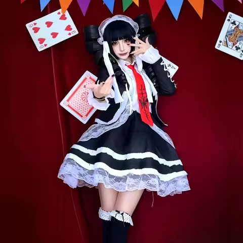 Dangaronpa Celestia Ludenberg Cosplay Dangaronpa Kostümuniform Frauen Halloween Full Set Gothic Loli