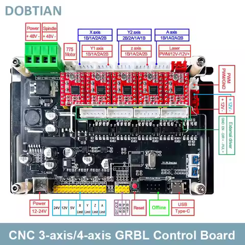 4-axis 3-axis GRBL1.1 Control Board Double Y-axis Support Offline Control Motherboard For CNC Laser 