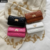 BBD Ladies Chain Bag Rhombic Style Embroidery Thread Small Square Lock Shoulder Sling Bag Beg Wanita