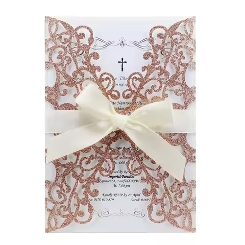 Glitter Thanksgiving Invitations Luxury Marriage Greeting Cards Wedding Invitation Card for Birthday