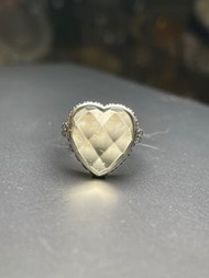 黃金利比亞隕石心心開口戒指