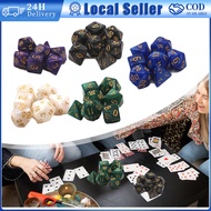 7PCS/Bag Marble Dice Dungeons and Dragons Game Dice  D4 D6 D8 D10 D12 D20 Polyhedral Dice DND Dice S