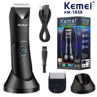 Kemei ที่โกนขนบริเวณขาหนีบเครื่องตัดหญ้าใบเซรามิคแบบเปียกกันน้ำได้ KM-1838โกนขนเพื่อสุขอนามัย