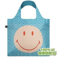 LOQI 環保材質購物袋-笑臉Smiley-幾何(無扣帶、無暗袋)