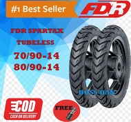 Paket Ban Motor Depan Belakang FDR Spartax 70/90 dan 80/90 ring 14 ORI Tubeless gratis Pentil untuk