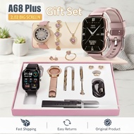 Luxury A68 Plus Smart Watch 6 in 1 Waterproof Touchscreen Smart Band Woman Smartwatch Free Necklace 