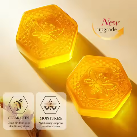 BIOAOUA Vitamin E Honey Soap Essential Oil Soap Oil Control Brightening and Shrinking Pores Face Was