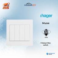 Hager Muse 4 Gang 2 Way switch
