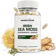 ORGANICS NATURE Irish Sea Moss Capsules 45 Servings | Seamoss Pills | Dr. Sebi Approved Sea Moss for