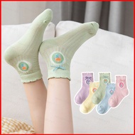 GC1 Children Sweet Floral Cotton Socks Breathable Baby Socks Kids Sweet Mesh Short Socks 1-12 Years 