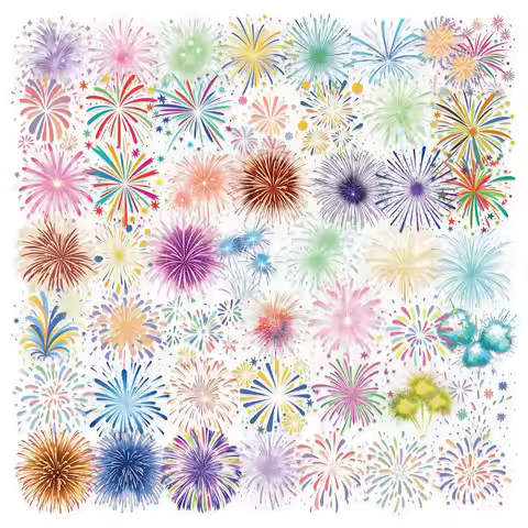 50PCS Beautiful Cartoon Watercolor Sticker Pack Waterproof Transparent PET Booklet Decor Guitar Note