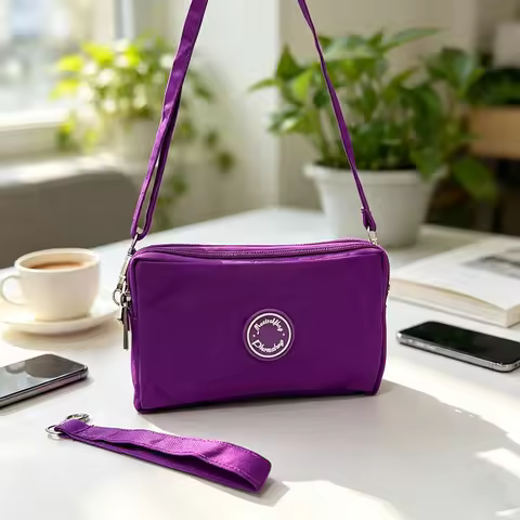 New three-layer zero wallet crossbody bag, fashionable shoulder bag for mobile phones