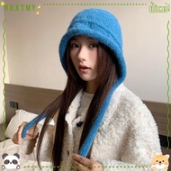 NEXTMY Knitted Hats, Lace-up Design Adjustable Pullover Hat, Windproof Warm Winter Hats