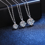 Moissanite 5-9mm Necklace Female 925 Silver 0.5-3CT D Color Can Pass The Diamond Pen With Appraisal 