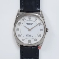 ROLEX 勞力士 4233 Cellini徹里尼系列 18K白金 白色數字面盤 代用皮帶 原廠錶扣 大眾當舖L1325