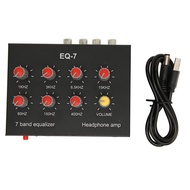 7 Band Sound Equalizer, DC5V-12V Output Input 12dB High Bass Adjustment Aluminum Alloy Dual Channel 