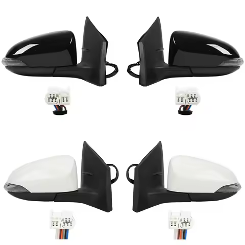 Car Outer Reversing Mirror 7 Line Left Right Side Mirror Assembly with Turn Signal Lamp For LHD Toyo