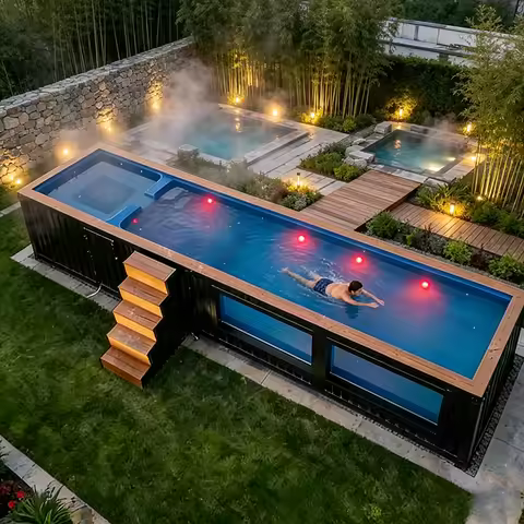 Large Commercial 40 Foot Container Swimming Pool For Holiday Inn Resort Outdoor Area