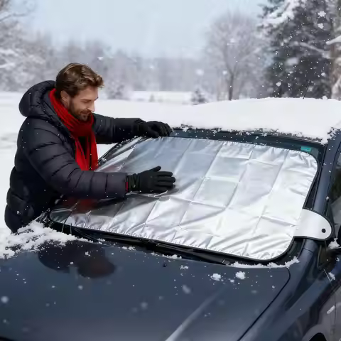 Windshield Snow Cover Folding Freeze Window Protector 59.06x27.56x0.39 inches Car Snow Cover for Dai