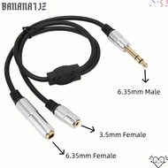BANANA1JZ 6.35mm Male to 6.35mm 3.5mm Female, Plug and Play 0.5m / 1.6ft 1 Split in 2 Sound Cable, D