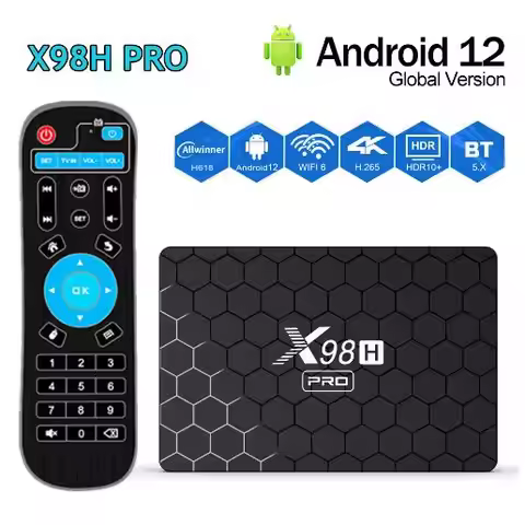 X98H Pro Smart TV Box 6K 2.4&5G WiFi6 BT 1000M LAN Google Voice Assistant Android 12.0 Allwinner H61