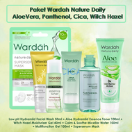 Paket Wardah Nature Daily Aloe 6pcs - Aloe Vera Penthanol Cica Witch Hazel