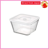 Iwaki Heat-Resistant Glass Airtight Container White Deep Type LL 19.0cm Wide x 19.0cm Depth x 11.0cm