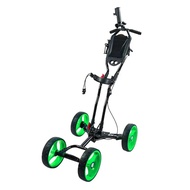 Golf Cart Folding Golfing Cart 4 Wheeled Golf Push Cart Professional Portable Aluminum Alloy Golf Pu