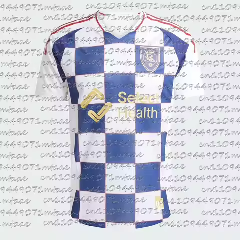 Real Salt Lake 2025/26 Away Soccer Jersey MLS Men's Football Shirt Fan Version Blue White Checkerboa