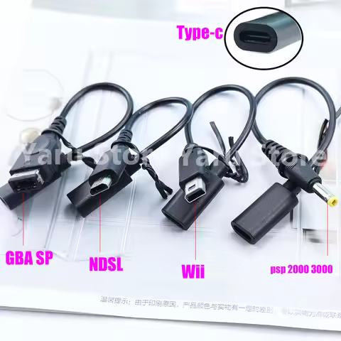 For GBA SP/NDSi/NDSL/Wii/PSP 2000 3000 USB Type-C Power Cable Charging Cable Game Cable Charging Cab