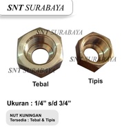 Brass Nut - Brass Fitting Nut 1/4" 5/16" 3/8" 1/2" 5/8" 3/4"